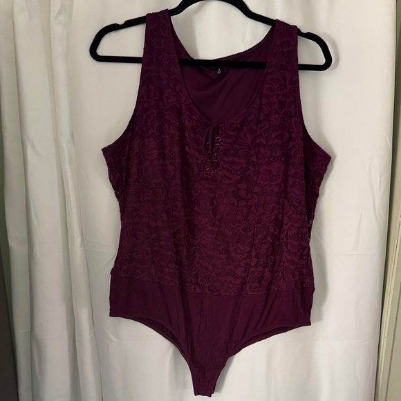 torrid Tops - Torrid Bodysuit Womens 3x Lace Corset Lace Up Sleeveless